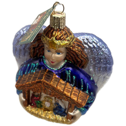 Bethlehem Angel Nativity Merck Family Old World Christmas Blue Holiday Ornament