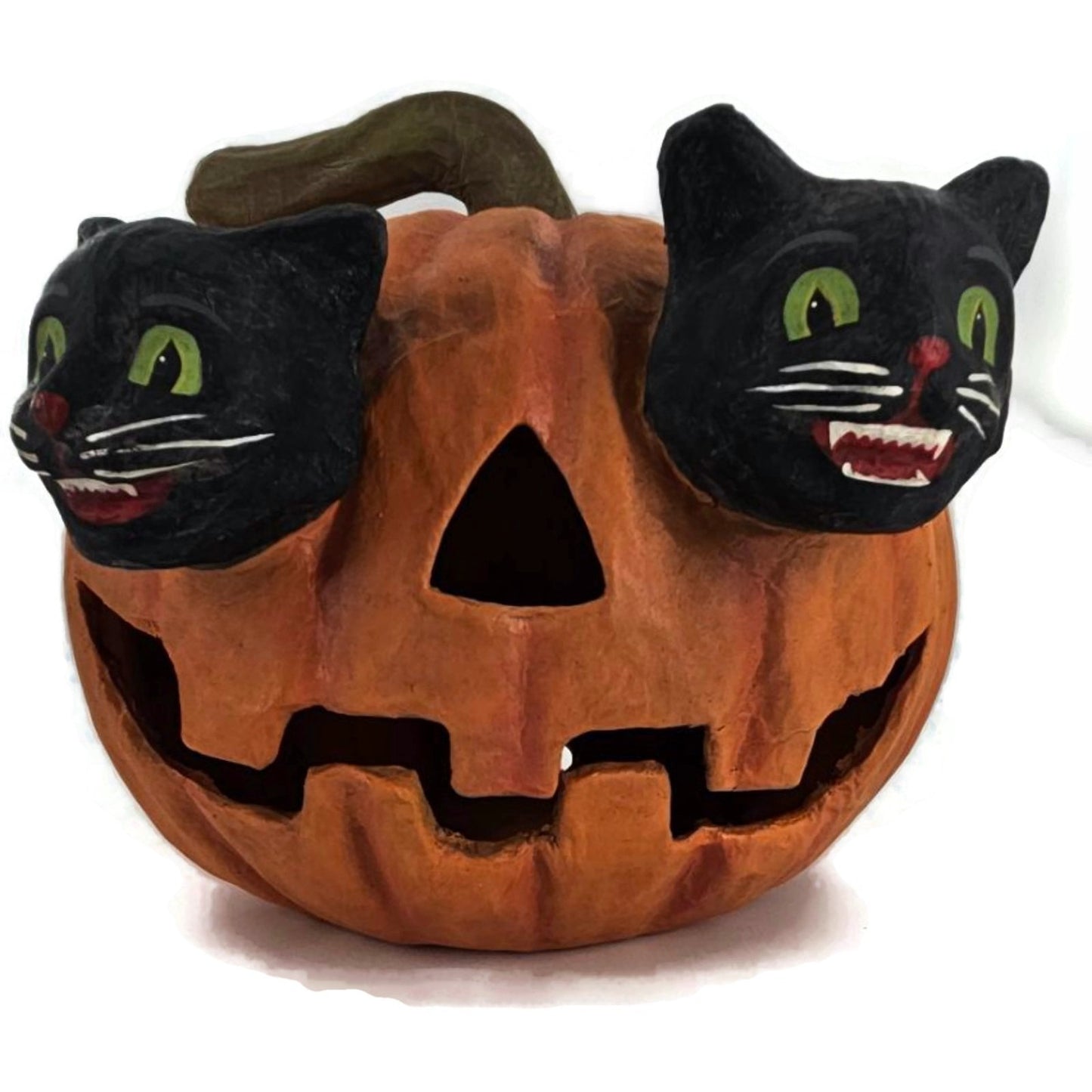 Bethany Lowe Halloween Cat Eyes Jack O Lantern Pumpkin Spooky Folk Art Rare