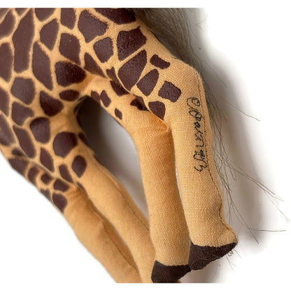 Gladys Boalt Giraffe Zoo Animal Handmade Fabric Signed Christmas Tree Ornament