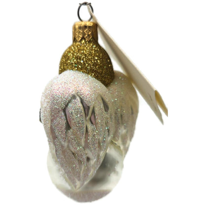 Patricia Breen Angel For Catlin Gold Pearl White Glitter Christmas Tree Ornament