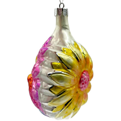 Christopher Radko Rainbow Bird Flower Pink Christmas Tree Ornament 91-092-0