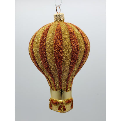 Patricia Breen Petite Balon Copper Gold Glittered Stripe Christmas Tree Ornament