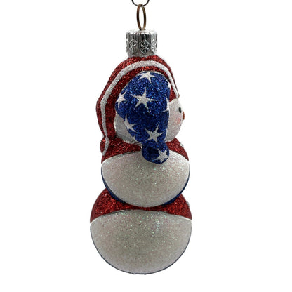 Patricia Breen Harlequin Snowman Patriotic Stars Stripe Christmas Tree Ornament