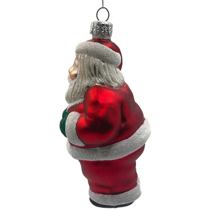 Patricia Breen Ho Ho Ho Santa Claus Red White Matte Christmas Tree Ornament