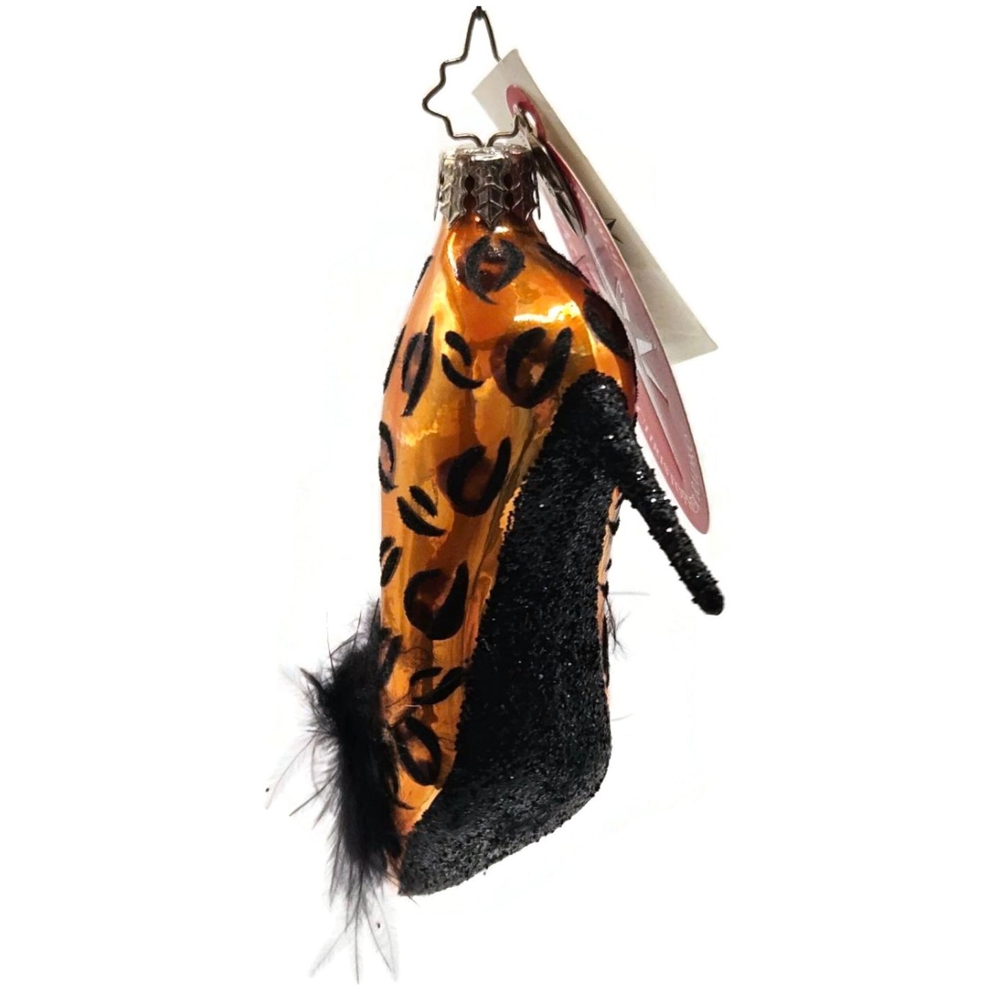 Christopher Radko Viva La Mode High Heel Shoe Leopard Print Ornament 1012039