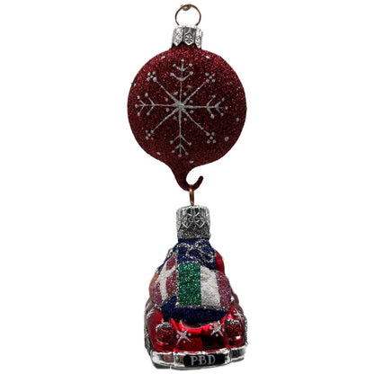 Patricia Breen Knightsbridge Santa Red Snowflakes Flags Christmas Tree Ornament
