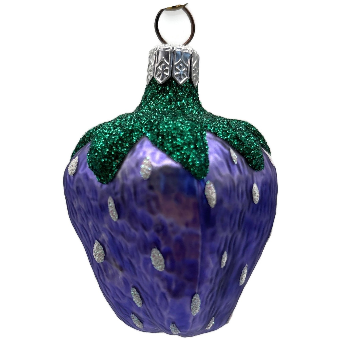 Patricia Breen Frosted Strawberry Purple Spring Christmas Ornament Signed CATZ