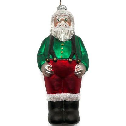 Patricia Breen Workshop Santa Claus Green Shirt Red Hat Pants Christmas Ornament