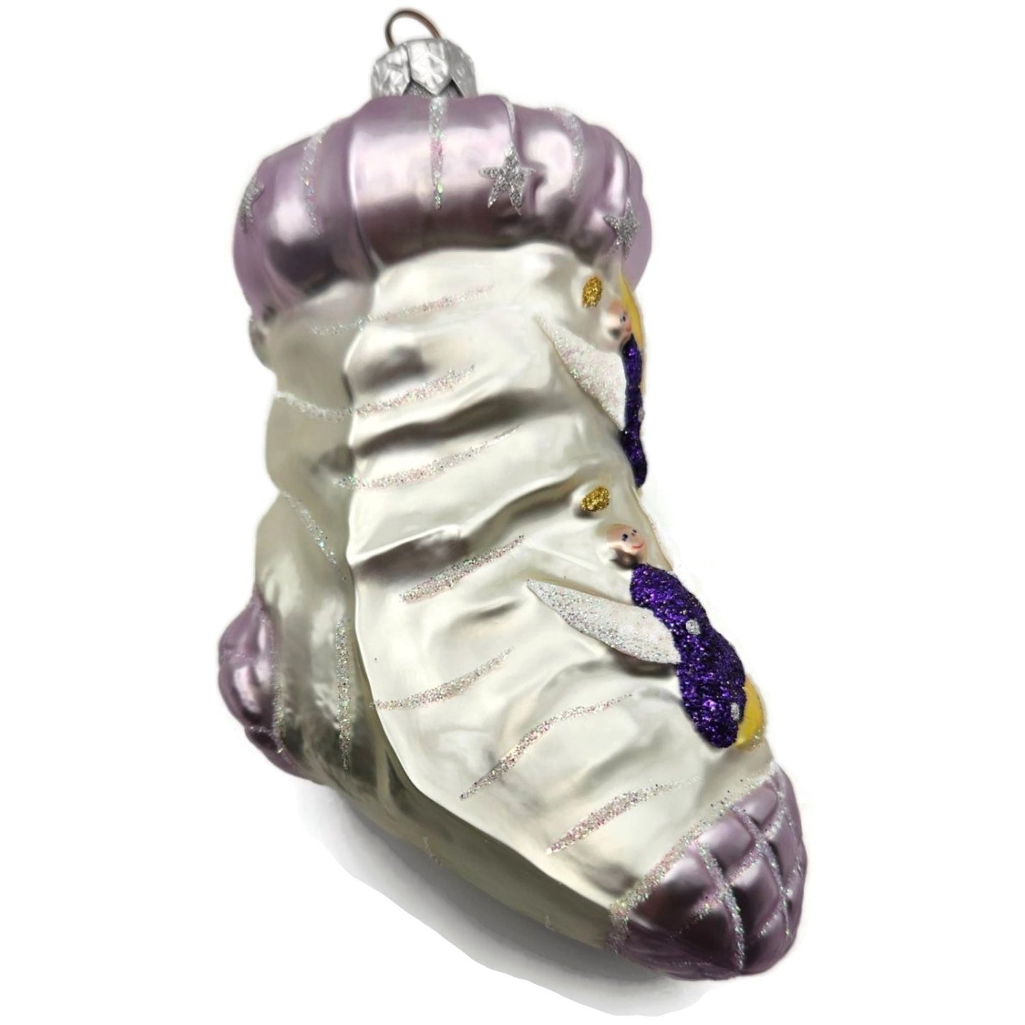 Patricia Breen Angel Stocking Lavender Glitter Stars Christmas Tree Ornament