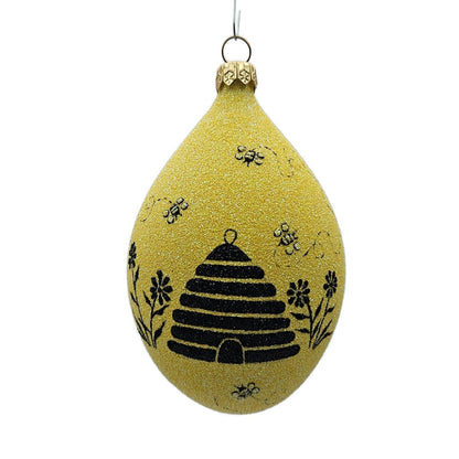 Patricia Breen Silhouette Egg Beeskep Bees Flower Yellow Easter Holiday Ornament