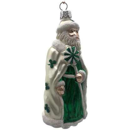 Patricia Breen Santa of the North Pearl Green Shamrocks St. Patrick's Ornament