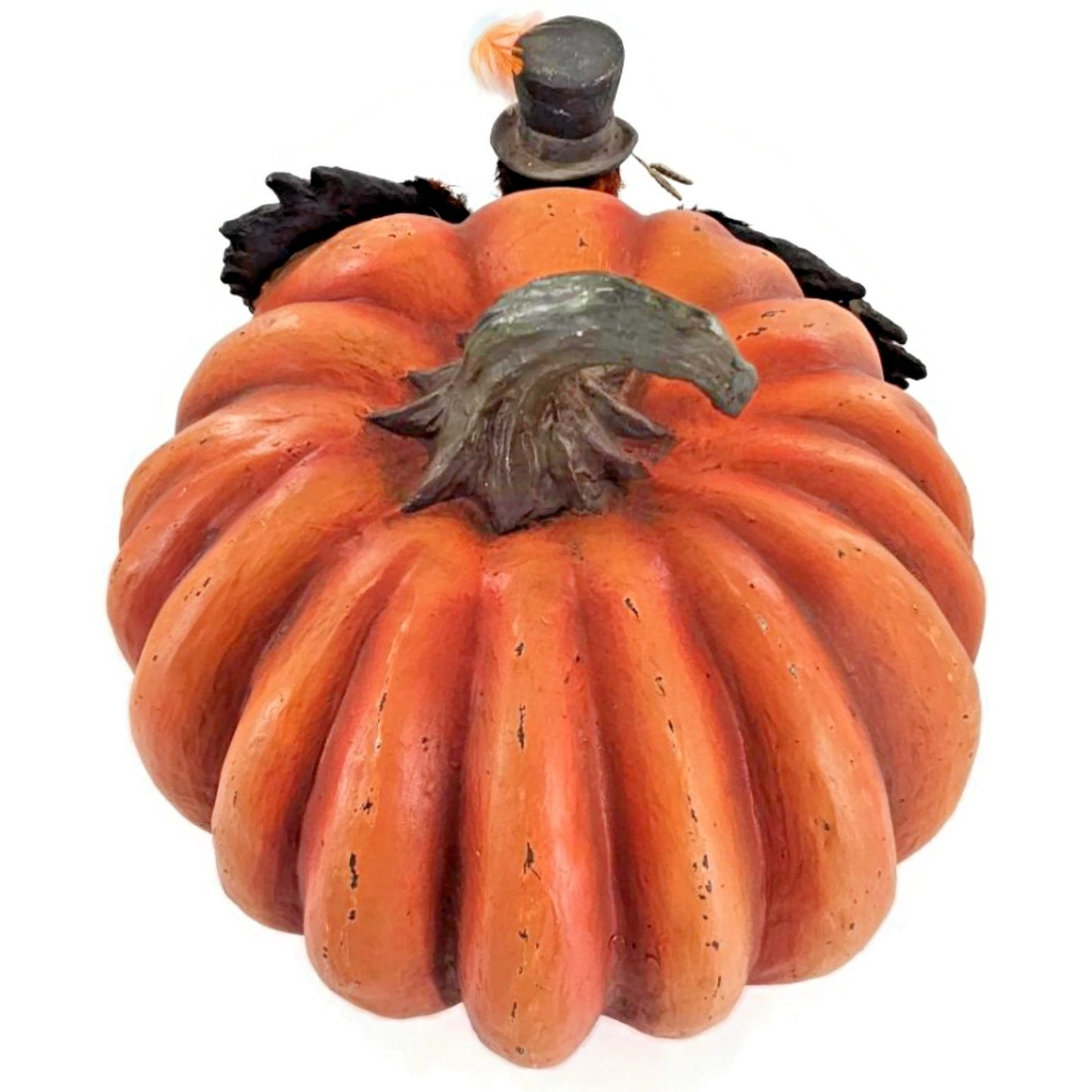 Bethany Lowe Cawing Pumpkin Halloween Raven Crow Top Hat Mouse Paper Mache Decor