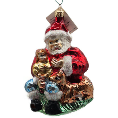 Christopher Radko Story Time Santa Claus Reindeer Christmas Ornament 95-0220