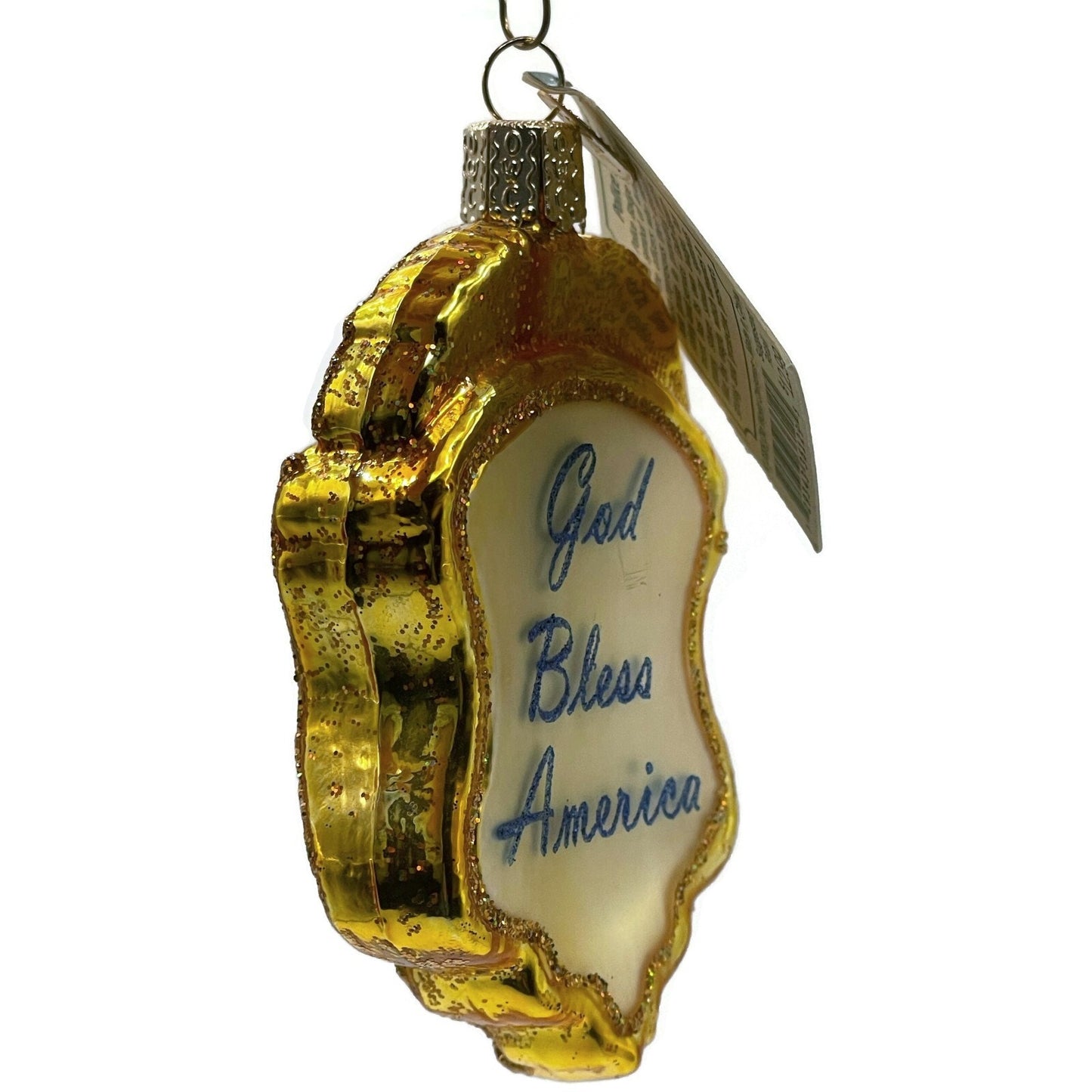 Ornament Police Badge Old World Christmas God Bless America Christmas Tree OWC
