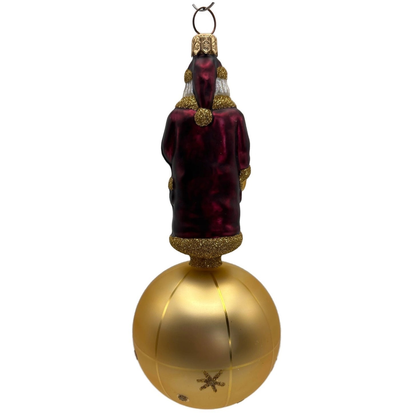 Patricia Breen Sojourning Santa Bordeaux Snowflakes Christmas Ornament Nieman