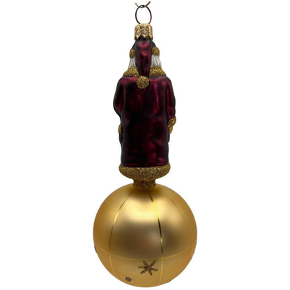 Patricia Breen Sojourning Santa Bordeaux Snowflakes Christmas Ornament Nieman