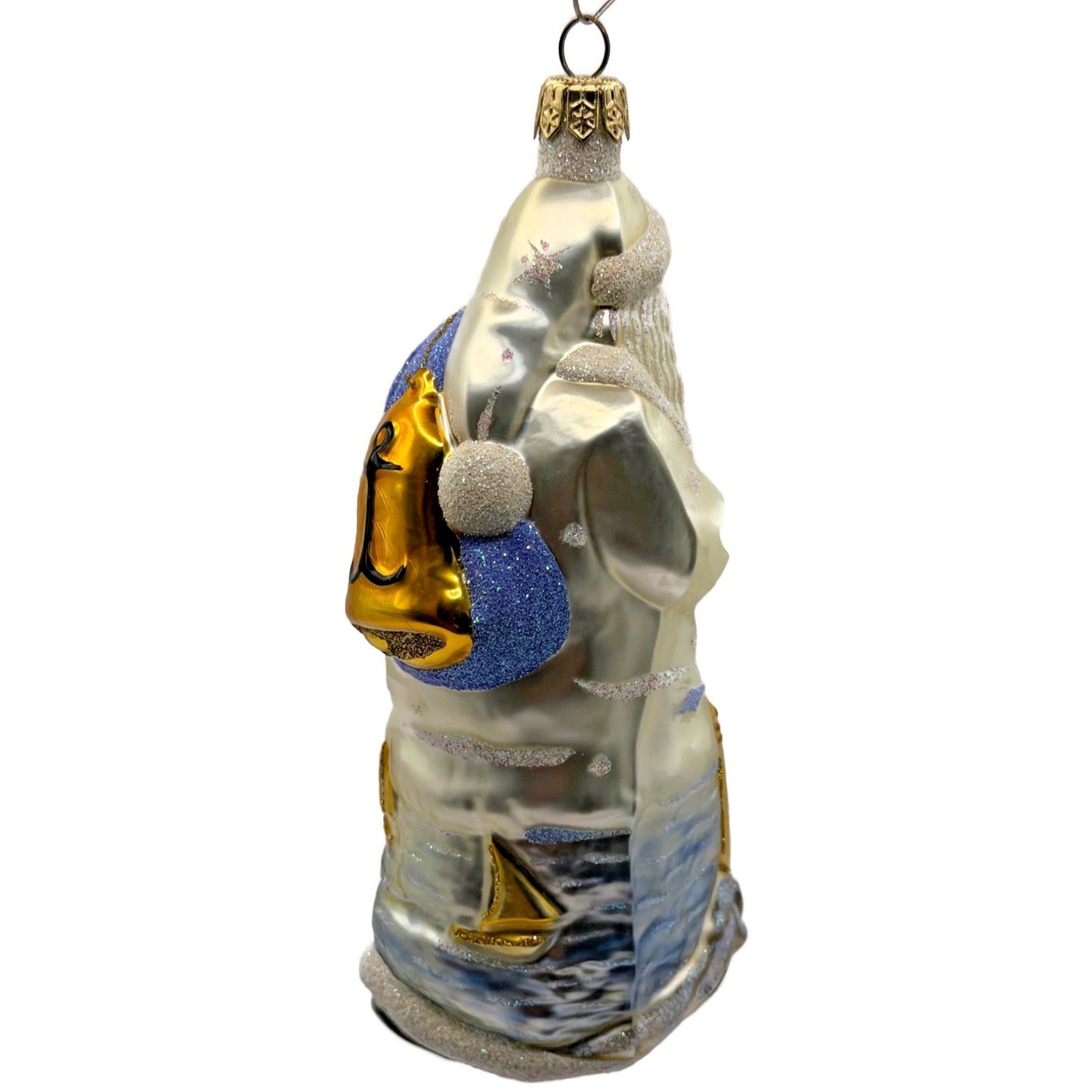 Patricia Breen Santa Of The Safe Harbour Pearl Gold Anchor Bell Summer Ornament