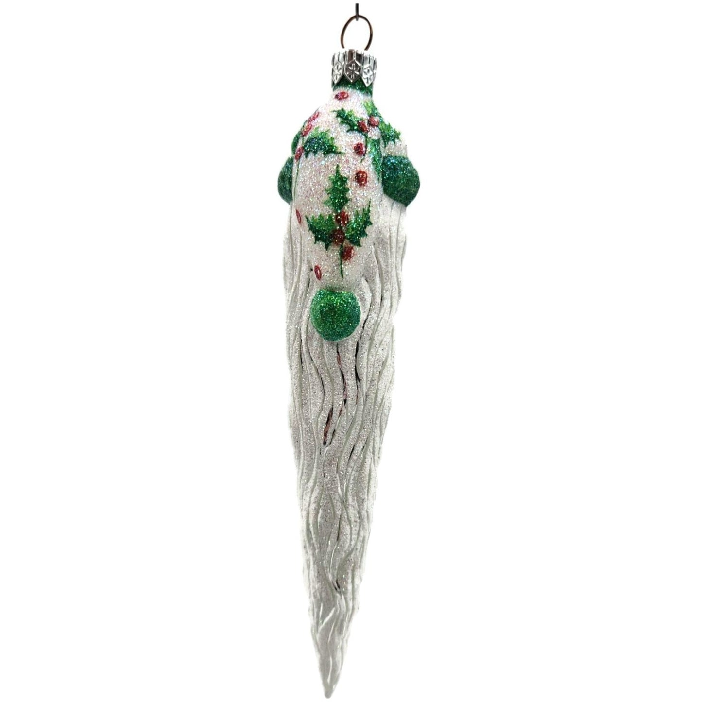 Patricia Breen Santa Icicle Holly Green Pearl Red berry Christmas Tree Ornament