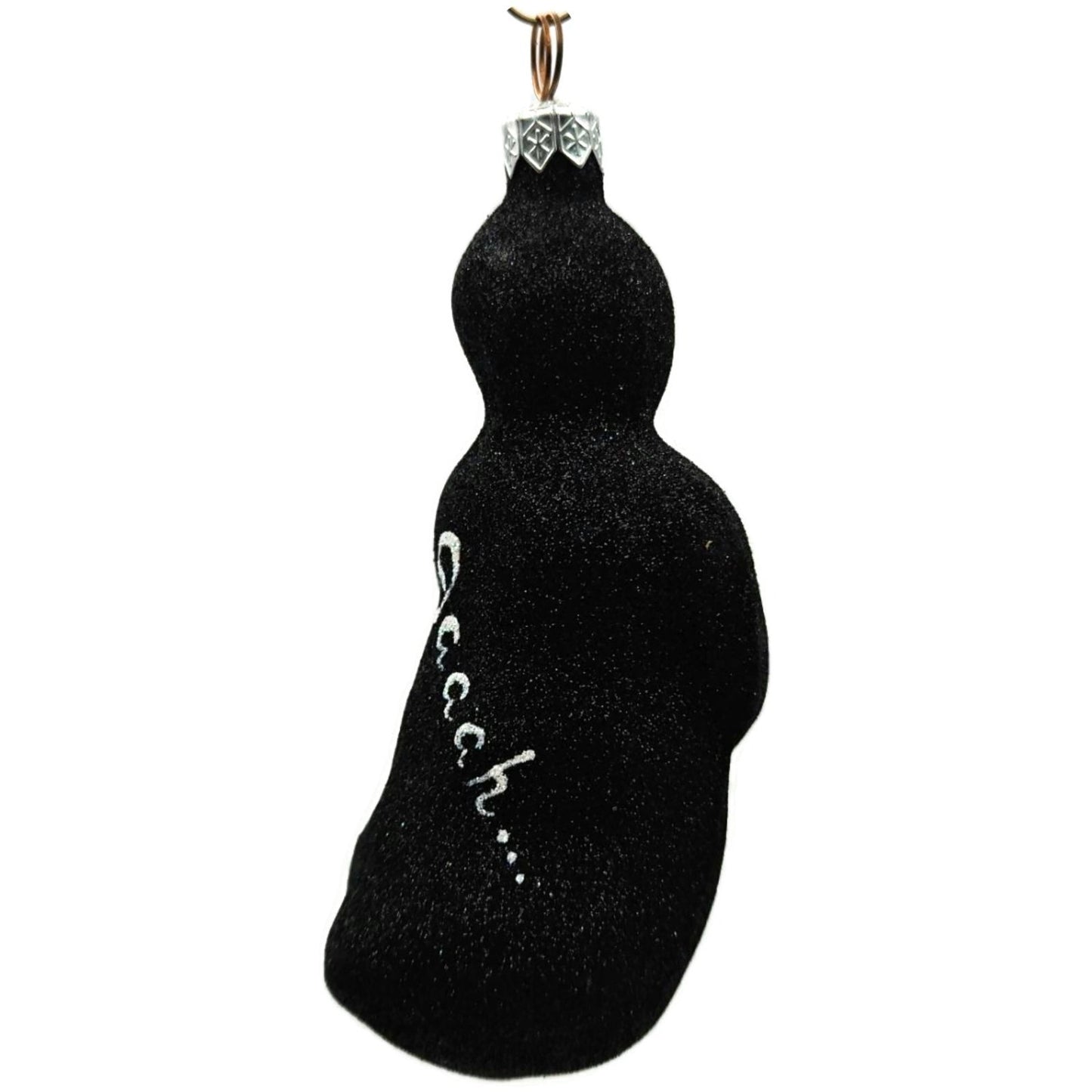 Patricia Breen Oscar Black Glittered Ghost Halloween Christmas Tree Ornament