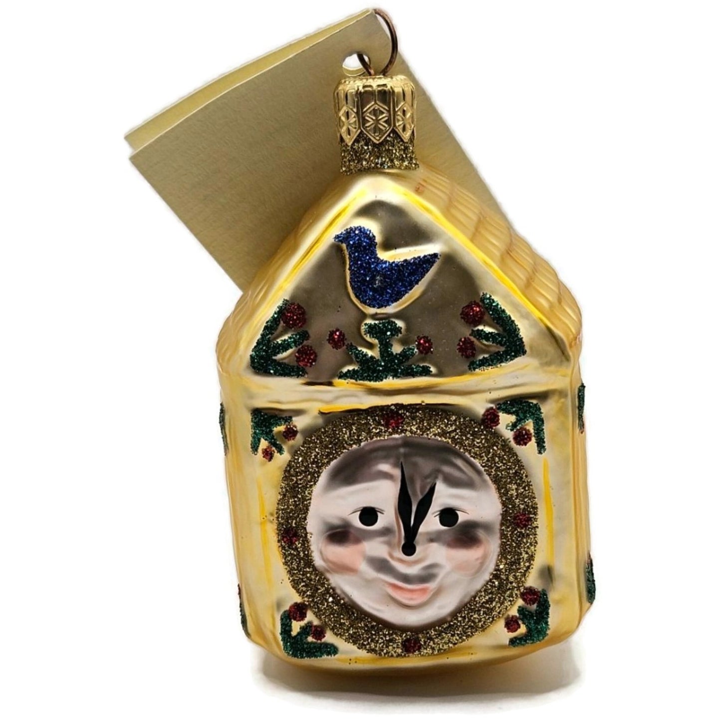Patricia Breen Hickory Dickory Clock Gold Glittered Christmas Tree Ornament