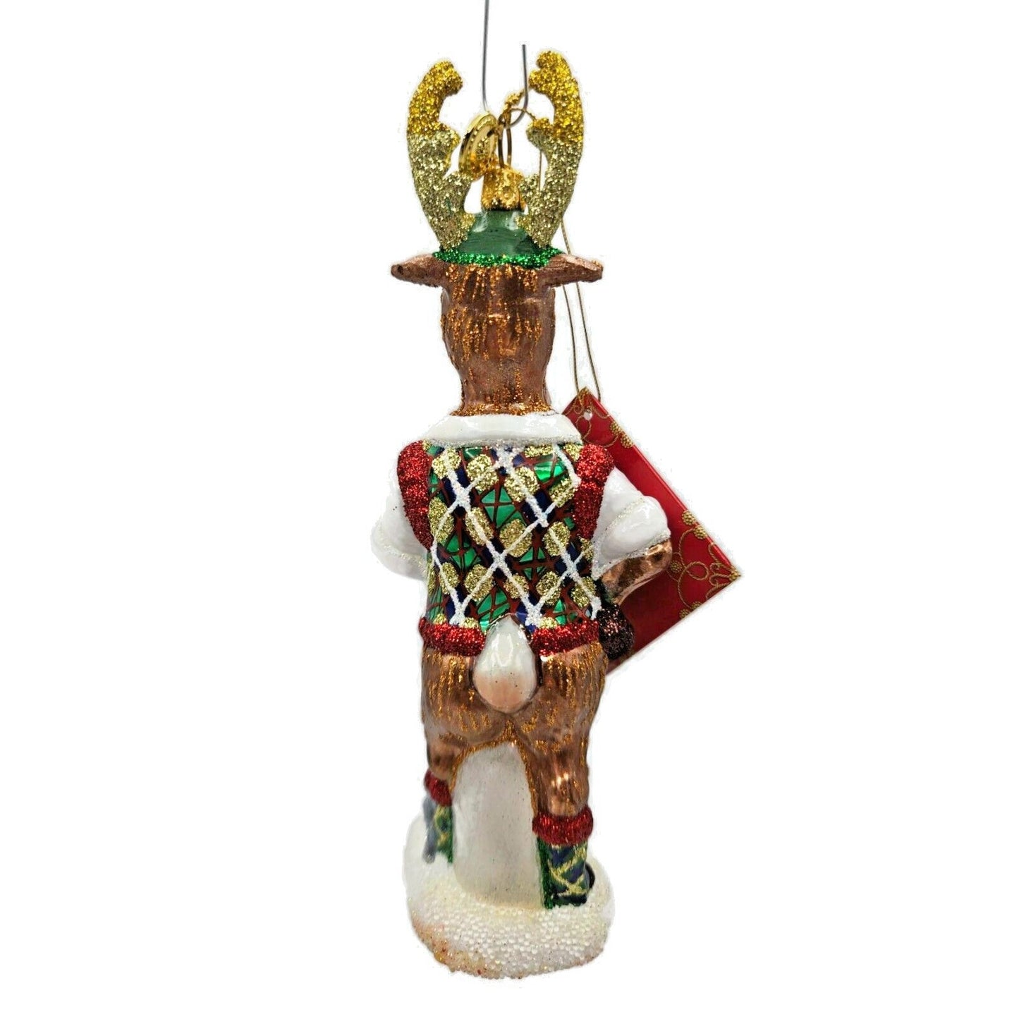 Juliska Country Estate Reindeer Games Comet Golf Club Glass Christmas Ornament