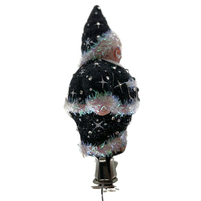 Patricia Breen Charming Claus Black Clip On Glitter Christmas Tree Ornament
