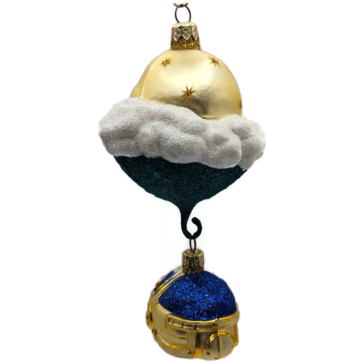 Patricia Breen Santa's Underwater Sleigh Glittered Stars Christmas Ornament 9932