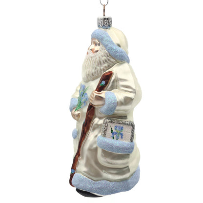 Patricia Breen Santa for Kevin Spring Pearl Blue Christmas Holiday Tree Ornament