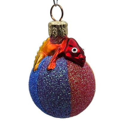 Patricia Breen Miniature Chameleon Rainbow Beach Ball Christmas Tree Ornament