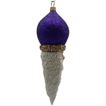 Patricia Breen Vendome Claus Glittered Purple Reflector Christmas Ornament CATZ