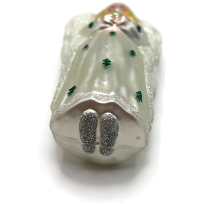 Patricia Breen Noel Angel Pearl White Green Religious Christmas Tree Ornament