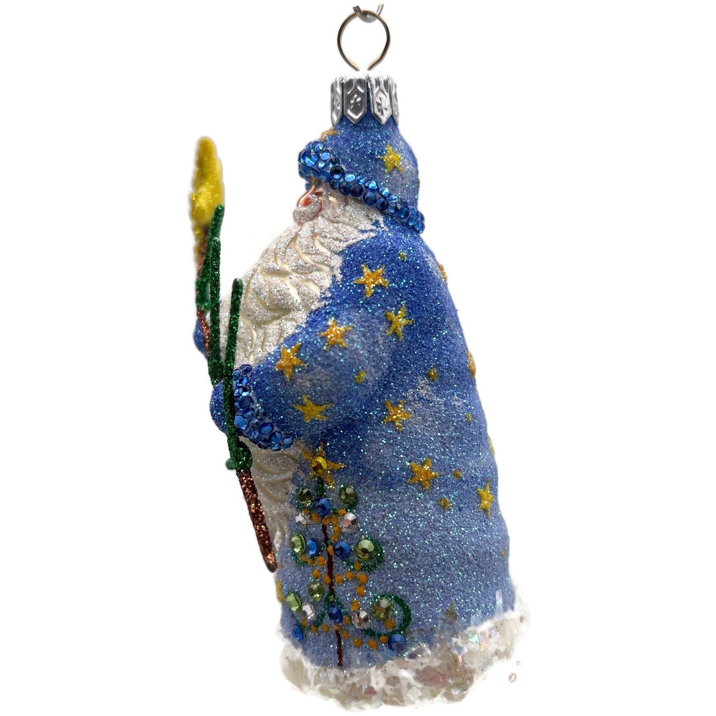 Patricia Breen Santa For Eric Blue Yellow Star Christmas Tree Ornament Milaegers
