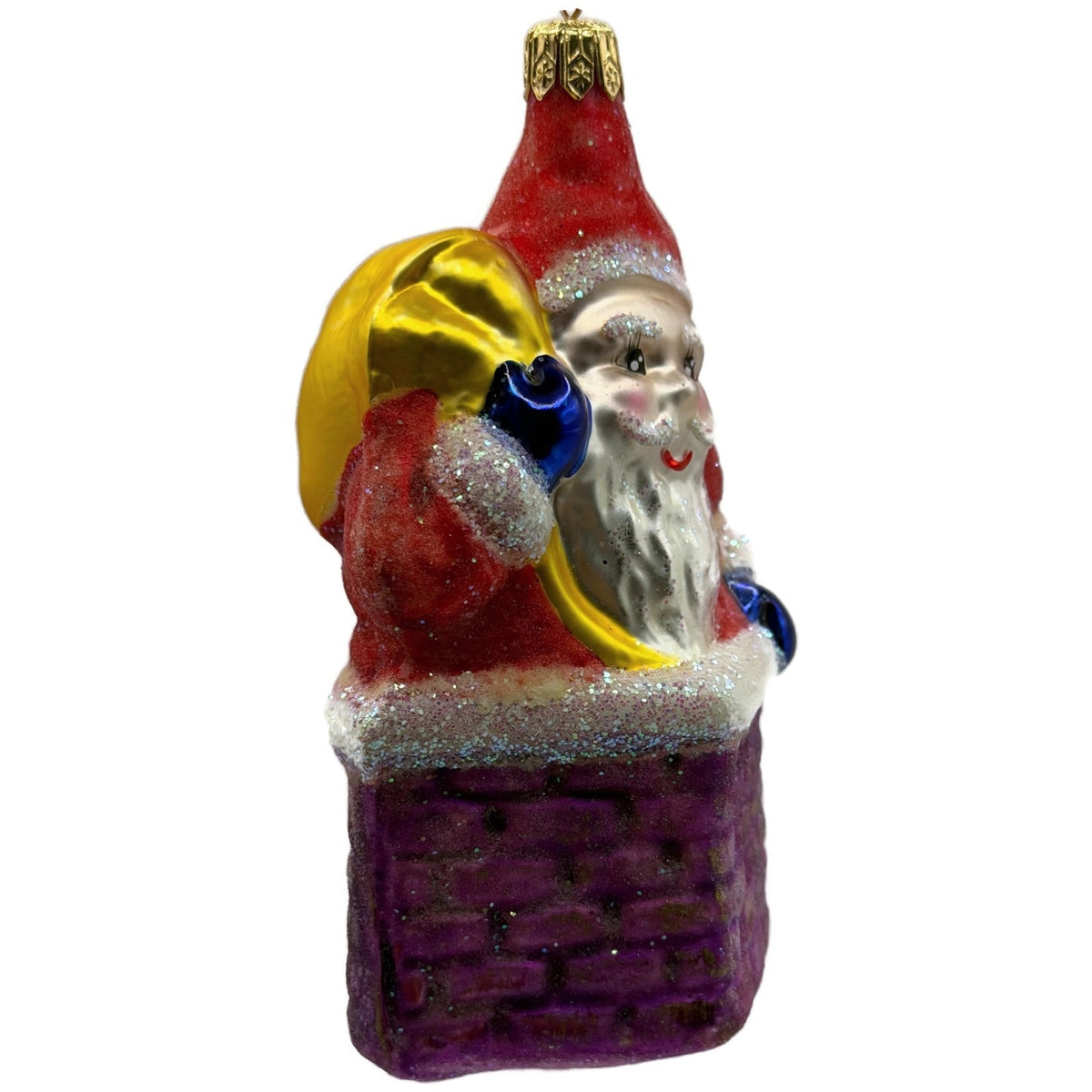 Christopher Radko Chimney Santa Claus Glass Christmas Tree Ornament 91-012-0