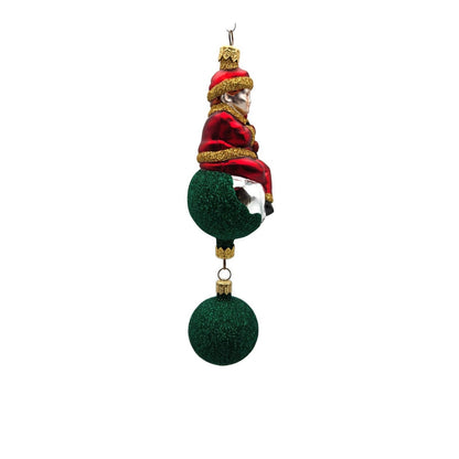 Patricia Breen Jingles the Elf Red Suit Green Ball Christmas Holiday Ornament