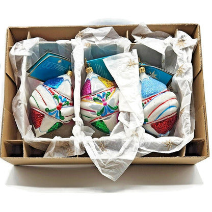Fantasia Ice Delites Christopher Radko 3 Pcs Set Christmas Ornaments with Box