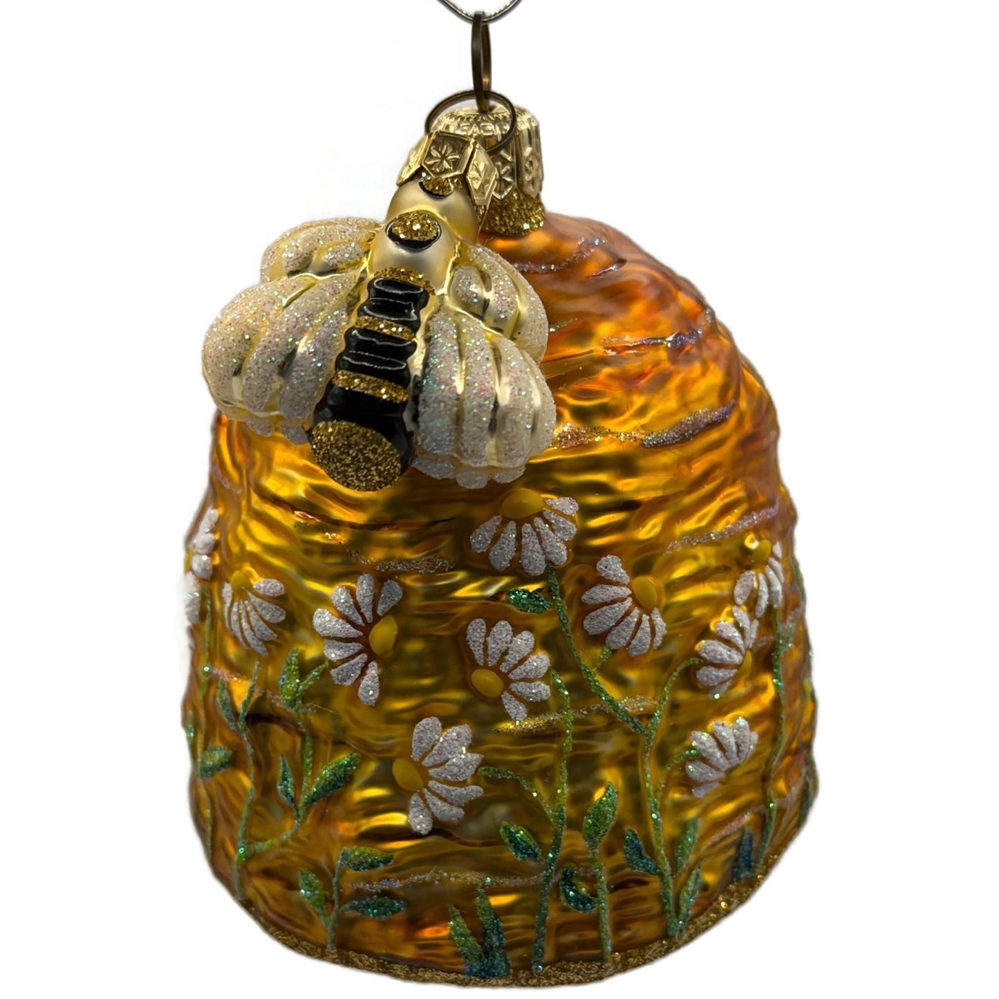 Patricia Breen Devonshire Beeskep Bee Beehive Flower Spring 2 Part Ornament 2221