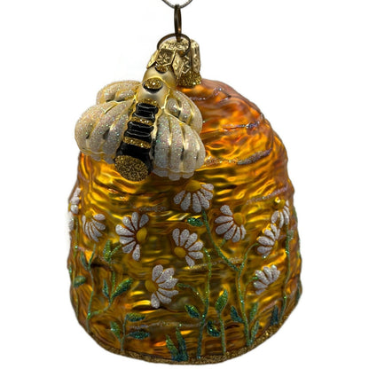 Patricia Breen Devonshire Beeskep Bee Beehive Flower Spring 2 Part Ornament 2221