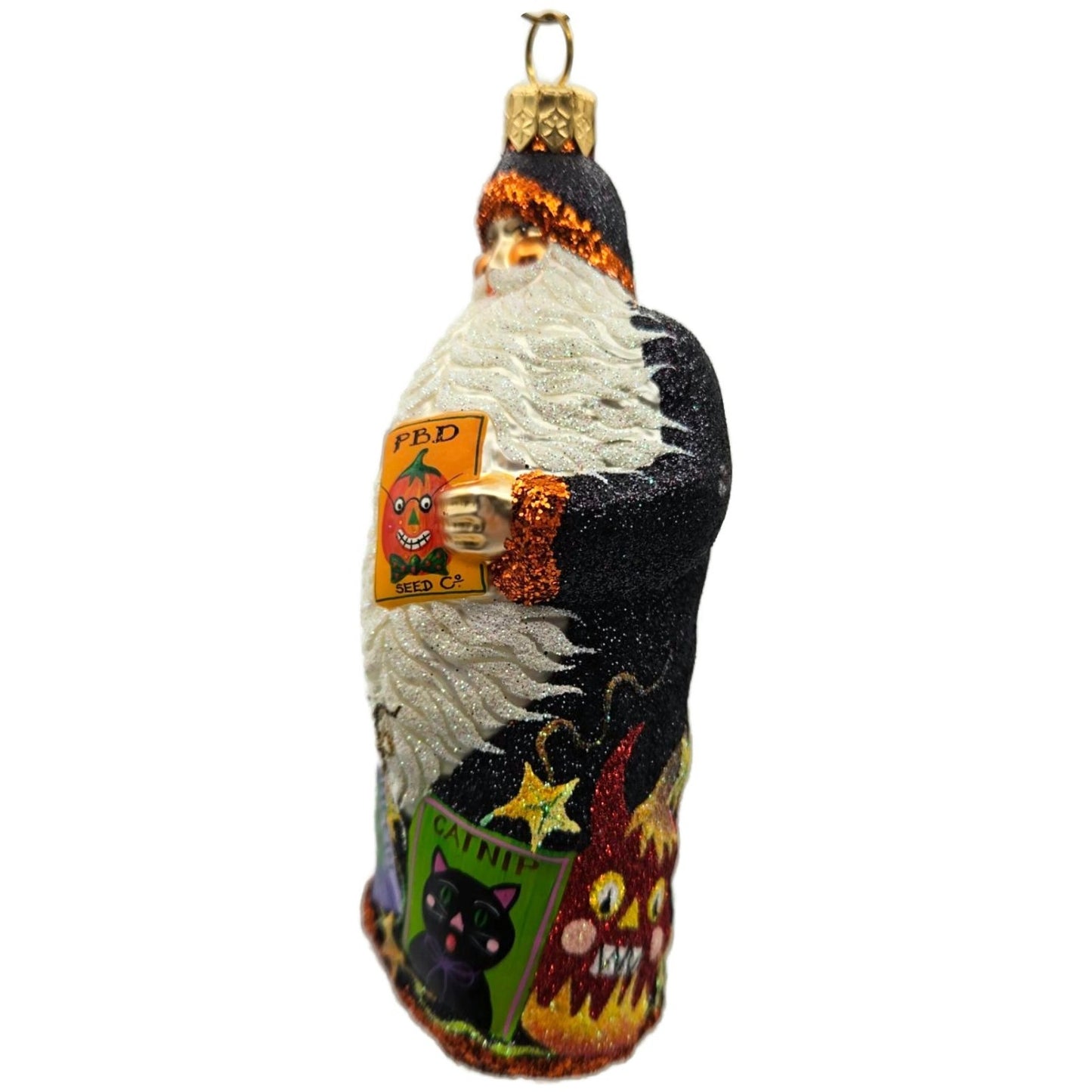 Patricia Breen Sowing Time Santa Claus Black Frankenstein Halloween Ornament HCB