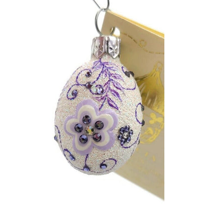 Patricia Breen Miniature Egg Zalipie Violet Easter Christmas Tree Ornament