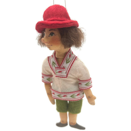 Gladys Boalt Pinocchio Handmade Fairytale Fabric Christmas Holiday Ornament
