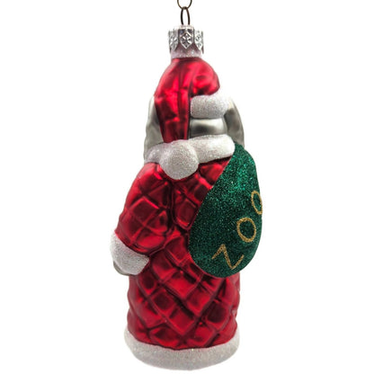 Patricia Breen Christmas at the Zoo Elephant Red Glitter Christmas Ornament CATZ