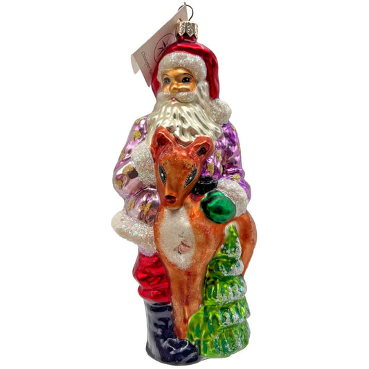 Christopher Radko Santa's Helper Deer Glitter Christmas Tree Ornament 98-206-0