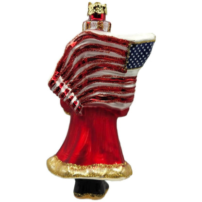 Kurt Adler Noble Gems Patriotic Santa Claus July 4th Glass Christmas Ornament