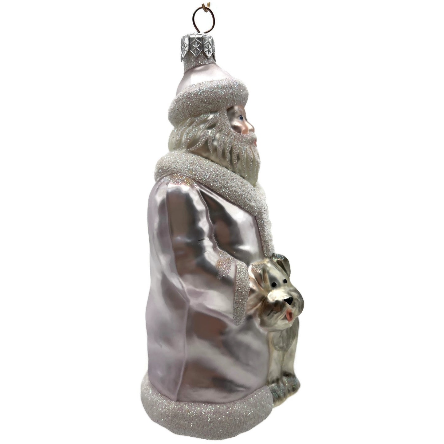 Patricia Breen Just What I Wanted Santa Dog Lavender Christmas Tree Ornament