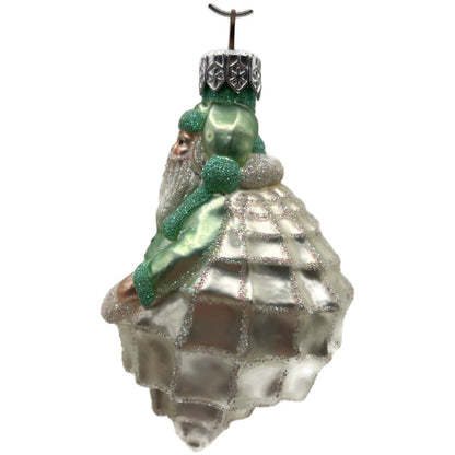 Patricia Breen Turitella Santa Aquatic Green Shell Nautical Christmas Ornament
