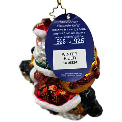 Christopher Radko Winter Rider Santa Motorcycle Christmas Ornament LE 566/925