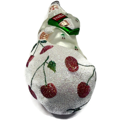 Patricia Breen Kris Kringle Market Day Cherries Santa Christmas Ornament 2197