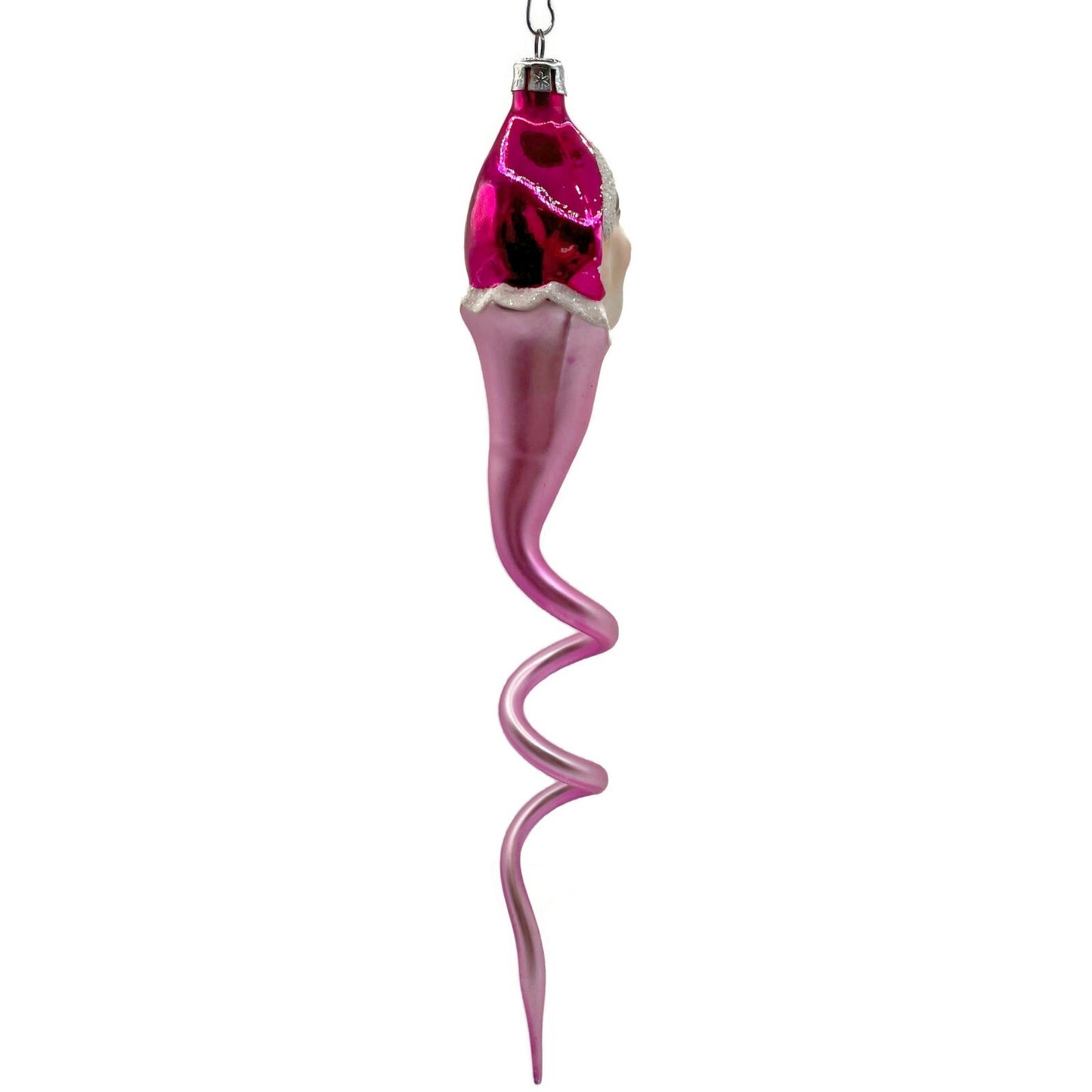 Christopher Radko Ornament Clown Snake Hot Pink Jester Spiral Twist Christmas