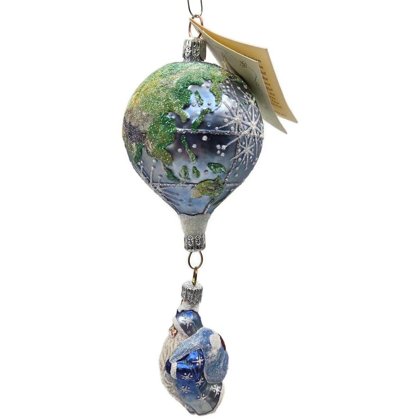 Patricia Breen As Above So Below Santa Balloon Snowflakes Christmas Ornament