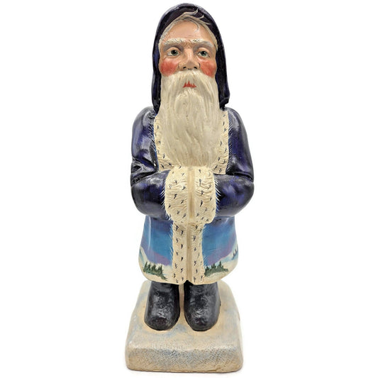 Vaillancourt Blue Father Christmas Banquet Ice Cream Mould Chalkware Figurine